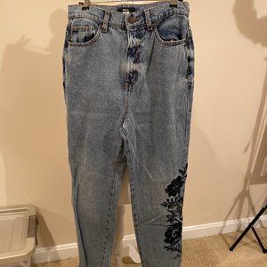 BDG Embroidered High-Waisted Mom Jeans
